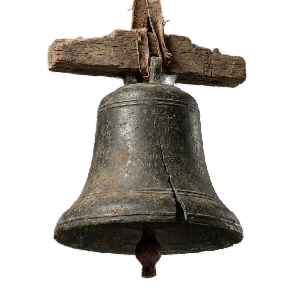 A cracked Spanish colonial mission bell