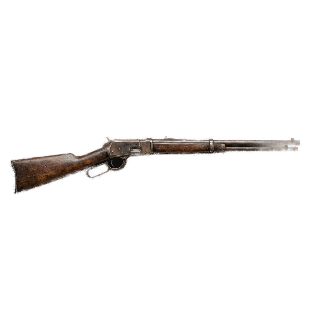 A weathered Winchester lever-action rifle